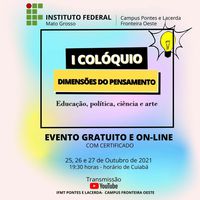 I Colóquio Dimensões do Pensamento começa dia 25; evento online, com certificação e inscrições gratuitas