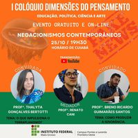 I Colóquio Dimensões do Pensamento começa dia 25; evento online, com certificação e inscrições gratuitas